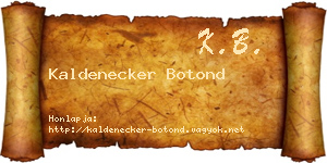 Kaldenecker Botond névjegykártya