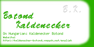 botond kaldenecker business card